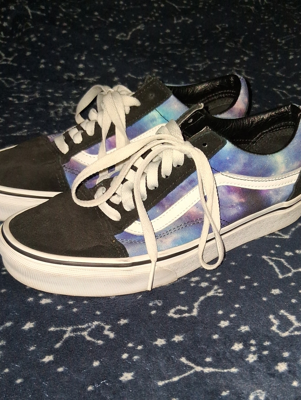 Vans Old Skool Black & Purple Tie-Dye Skate Sneakers